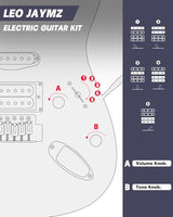 Leo Jaymz 39 Full Size ST Style Electric Guitar Starter Kit with SSH Pickup, 5W Portable Amp, Tuner, Gig Bag, Strap & Accessories (Violet Ocean)