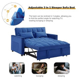 3 in 1 Sleeper Sofa Bed, Futon Sofa Bed for Living Room with Side Pocket, Black Sleepers Sofa Couch with Pullout Bed, Convertible Love Seat Sleepers Bed for Living Room, Bedroom, Small Space